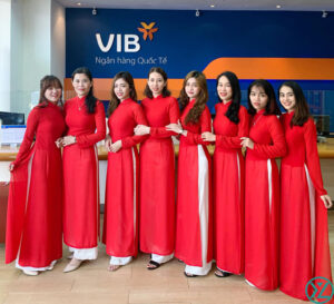 Áo dài đồng phục ngân hàng VIB