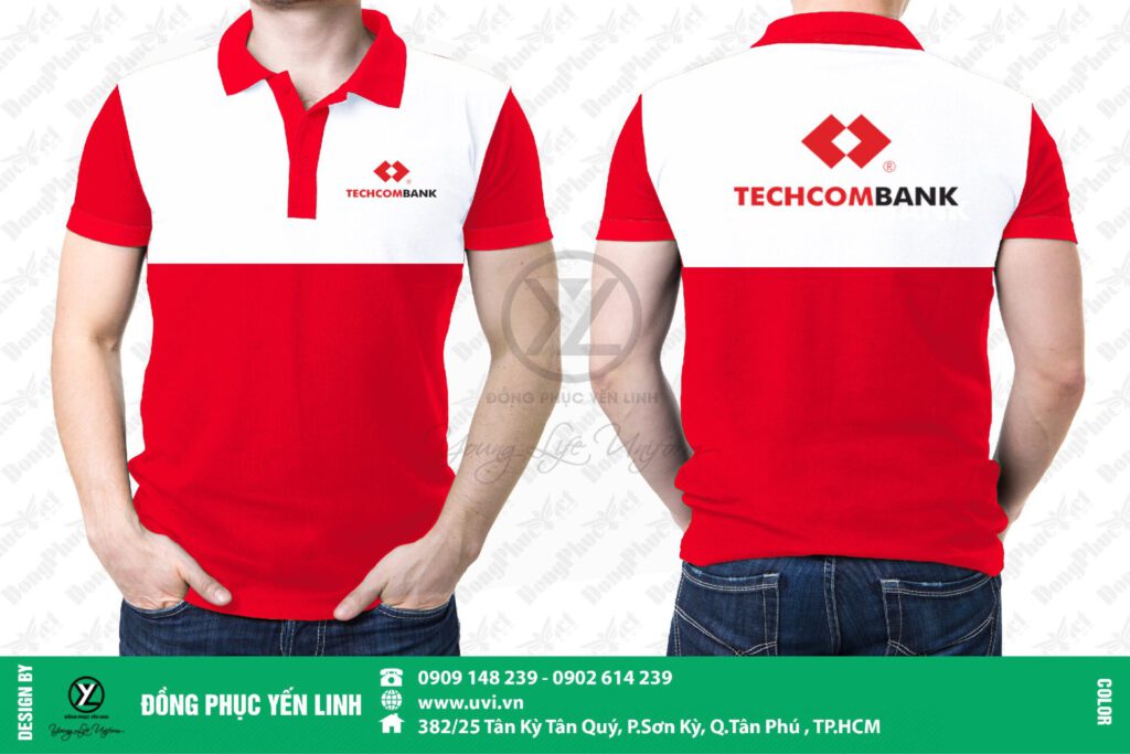 áo thun ngân hàng techcombank phối màu